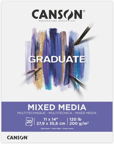 Vista 11 de Canson Graduate - Bloc de medios mixtos en tono gris, plegable, 5.5 x 8.5 pulgadas, 20 hojas Papel de artista para adultos y estudiantes