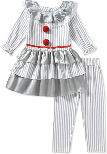 Vista 6 de fioukiay Disfraz de Halloween para niñas, ropa de Halloween para niñas, conjuntos de ropa de Halloween para niños pequeños