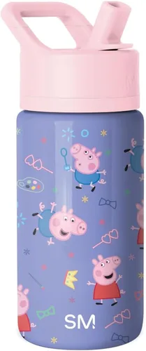 Vista 66 de Simple Modern Botella de agua para niños con tapa con pajilla, vaso aislado de acero inoxidable de 14 onzas para niños y a prueba de derrames