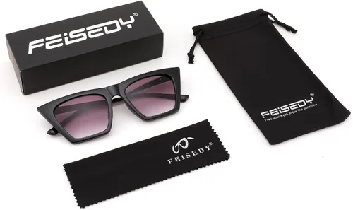 Vista 6 de FEISEDY Gafas de sol de lectura para mujer, gafas de sol con lector de ojo de gato de moda para hombres B4120