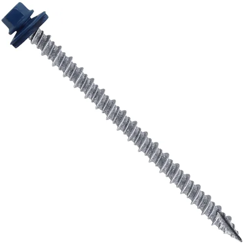 Vista 281 de Tornillos para techos de metal gris ABC 10 x 1 - Cabezal hexagonal - Arandela EPDM - Arandela de arranque automático/roscado - 1 bolsa - 250