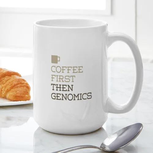Vista 3 de CafePress Coffee Then Genomics - Taza de café de cerámica, taza de té, 15 onzas