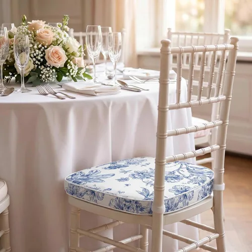 Vista 26 de Efavormart Cojín de 2" de espesor para silla Chiavari en negro, cojín de asiento de espuma con efecto memoria con lazos y funda extraíble