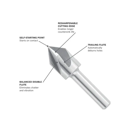 Vista 2 de BOSCH Avellanador HSS de 1/2 pulgada CSH1