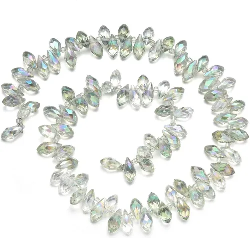 Vista 30 de 200pcs Checa 0.472 in Lágrima facetada Briolette Cristal Perlas Colgante de gota a granel Amatista Púrpura