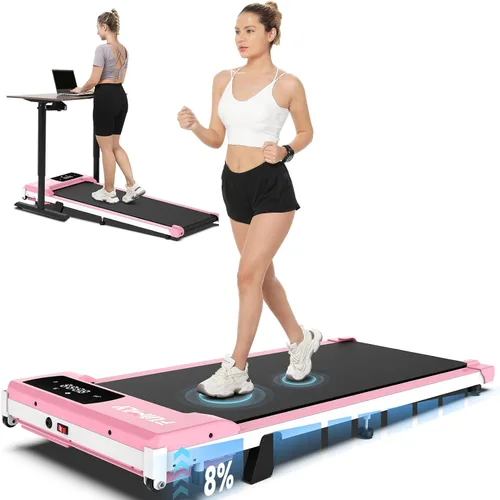 Vista 11 de ANCHEER Under Desk Walking Pad Treadmill for Home Office with Incline Rosa Pro