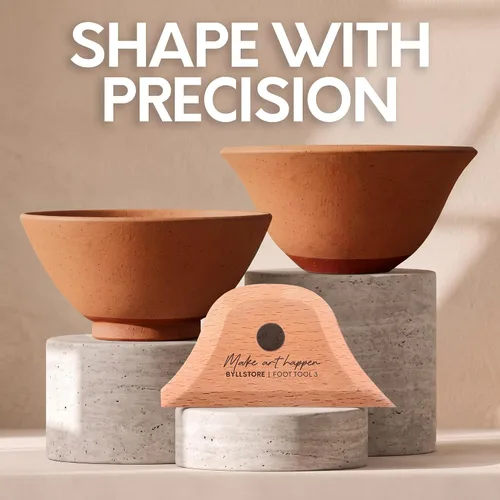 Vista 4 de Byllstore Costillas de cerámica triangular Herramientas moldeadoras de 2 pies Madera de haya maciza Paquete de 2