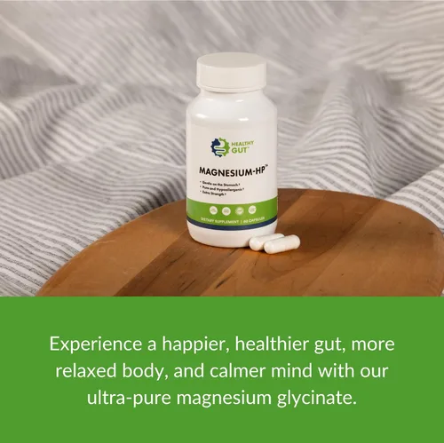 Vista 7 de Healthy Gut Magnesio-HP Cápsulas de glicinato de magnesio ultra puro con cero rellenos 180 mg de glicinato de magnesio 60 porciones