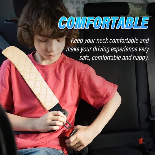 Vista 5 de Kewucn Funda Extra Larga para Cinturón de Seguridad, Almohadilla Super Suave para Cinturón de Seguridad del Coche, Protector Cómodo para Hombro