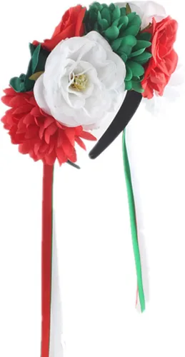 Vista 3 de aoozleny Diadema con coronas de flores mexicanas, tocado para fiesta de Halloween