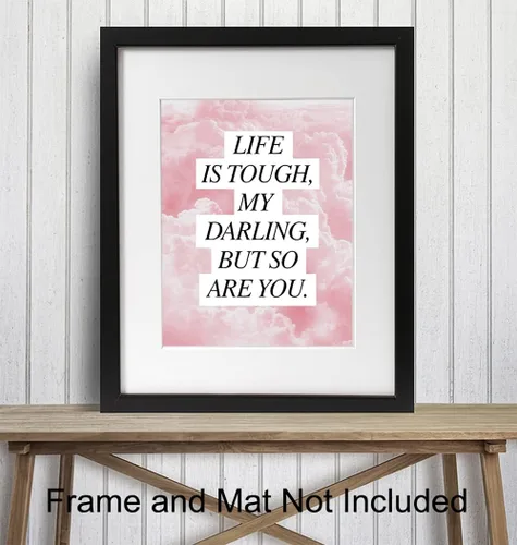 Vista 3 de La vida es dura, pero tú también lo eres - Regalos de aliento para mujeres - Decoración de pared con citas inspiradoras y positivas - Arte de pared