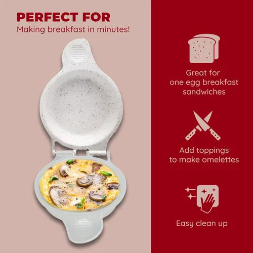 Vista 8 de Good Living Molde para magdalenas de huevos para microondas, sándwiches de desayuno rápido de 1 minuto, antiadherente, sin BPA y apto