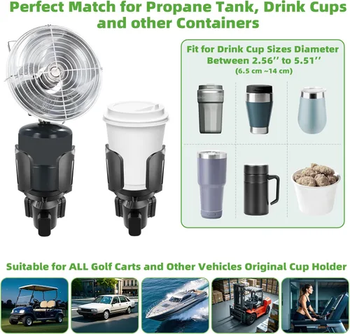 Vista 4 de Roykaw Soporte universal para calentador de carrito de golf, apto para tanque de 1 libra y botella de agua, soporte ajustable expandible