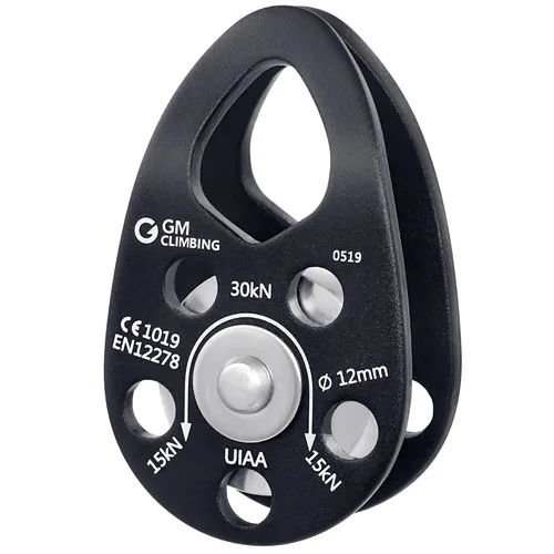 Vista 14 de GM CLIMBING Kit de polea de tendido de enganche para sistema de escalada de cuerda doblada, unidad básica de transporte general, buje de polea