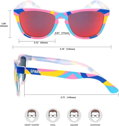 Vista 3 de EPHIU Lentes de sol polarizados para hombres y mujeres, lentes de espejo unisex para correr, senderismo, ciclismo, sin rebote, sin deslizamiento