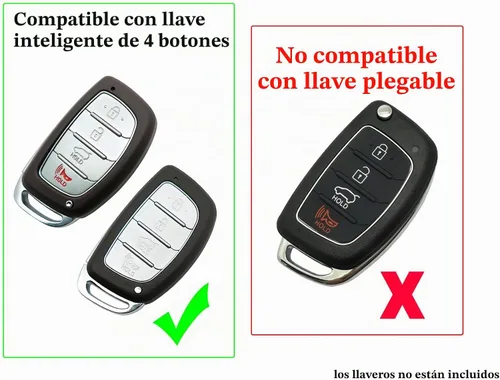 Vista 2 de Funda para llavero de TPU compatible con llave de entrada sin llave Hyundai Sonata Tucson Elantra 2018 2017 2016 2015 2014 2013
