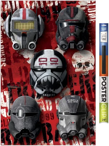 Vista 18 de Trends International Star Wars: The Bad Batch - Póster de pared de cascos, 22.4 pulgadas de largo x 14.7 pulgadas, versión enmarcada en madera