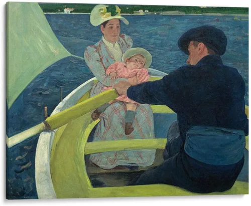 Vista 9 de Canvas Lab The Boating Party by Mary Cassatt 15 x 11 in Fine Art Framed Print, Frame Color: Black, With Mat