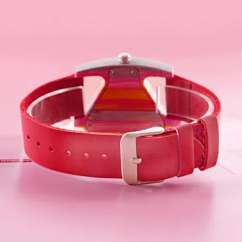 Vista 8 de Reloj triangular de madera para mujer pulsera de cuero de cuarzo reloj de cuarzo de madera correa de cuero de regalo para mujer