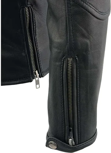 Vista 8 de Milwaukee Leather chamarra de piel con ventilación para motocicleta, para mujer