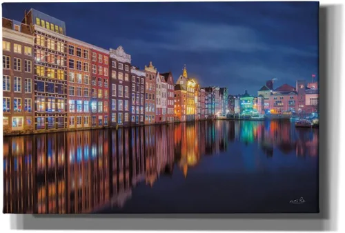 Vista 9 de Epic Graffiti 'Building Row Reflections 2' de Martin Podt, lienzo de arte de pared Giclée, 18 x 12 pulgadas