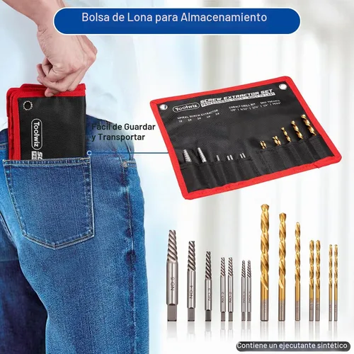Vista 7 de Toolwiz Juego de extractor de tornillos fácil de sacar - Kit de extractor