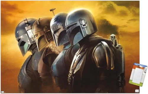 Vista 13 de Trends International Star Wars: The Mandalorian Season 3 - Póster de pared de cascos, 22.37 x 34.00 pulgadas, versión enmarcada en blanco