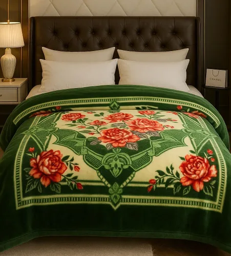 Vista 11 de DBOZE Manta pesada de vellón coreano de visón, tamaño King, 2 capas, ultra suave, cálida, reversible, con patrón geométrico moderno, manta