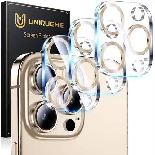 Vista 84 de UniqueMe para Paquete de 3 Protectores de Lente de Cámara para iPhone 15 Pro/iPhone 15 Pro Max, [Protección contra Caídas] [Compatible con Fundas]