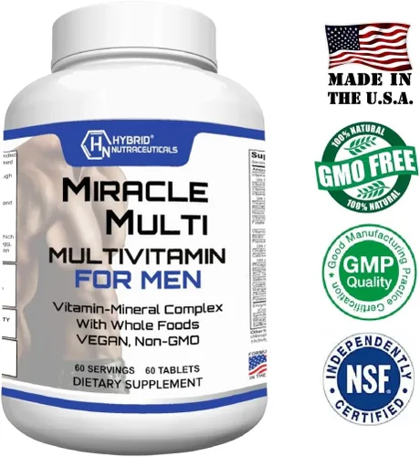 Vista 8 de MiracleMulti Best Multivitamínico para hombres, suplemento vitamínico y mineral con probióticos, mezcla de enzimas superalimentarias: apoyo