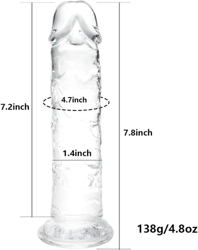 Vista 2 de Consolador de succión de 7.8 pulgadas, material seguro para el cuerpo, juguetes sexuales realistas para principiantes, consolador con fuerte ventosa