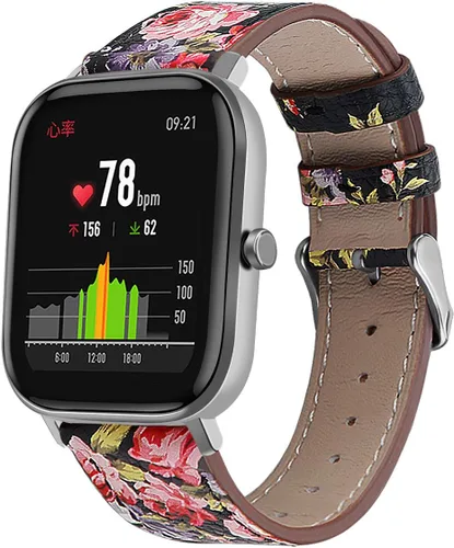 Vista 10 de Correa de reloj de cuero compatible con Amazfit Active 2/GTS 4 4mini 3 2 2e 2 mini >R 1.654 in y Bip 3/Bip 3 Pro/Bip U Pro/Bip/Bip Lite/Bip S/Bip S