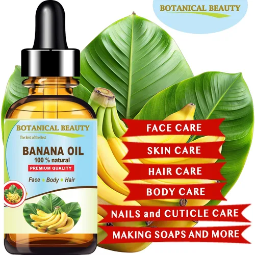 Vista 3 de Botanical Beauty Aceite de plátano 100% natural puro, virgen, sin refinar, aceite portador prensado en frío para cara, piel, cabello, labios, uñas