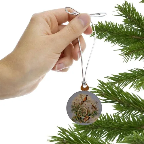 Vista 2 de Figura decorativa para árbol de Navidad, diseño de faisán en la naturaleza, pequeño, pequeño, pequeño, pequeño, para árbol de Navidad