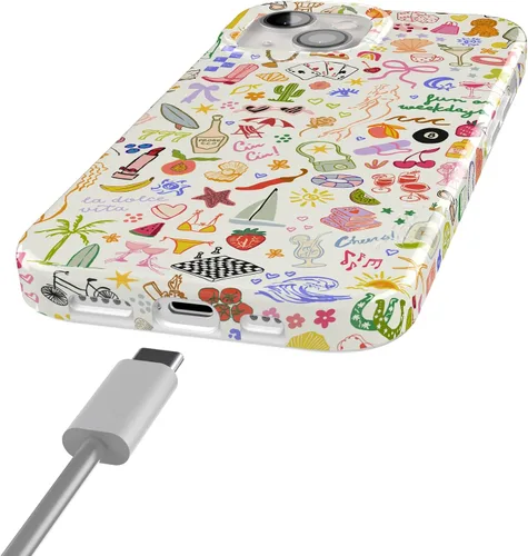Vista 5 de Casely Funda para iPhone 15 Todas las cosas divertidas Diversión en días laborables Compatible con MagSafe Diseño clásico de carcasa