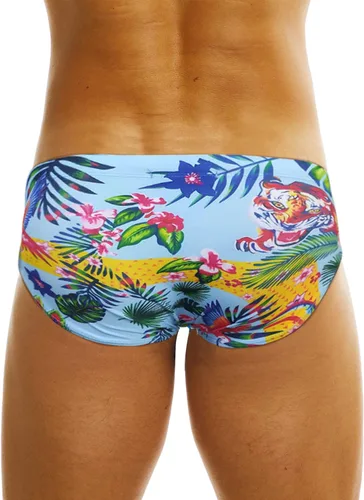 Vista 3 de MIZOK Traje de baño de secado rápido para hombre con estampado caliente y cordón
