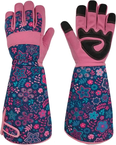 Vista 13 de Guantes Largos de Jardinería, Resistentes a Espinas y Pinchazos, Guantes Protectores para Rosas y Cactus para Jardinero, Regalos