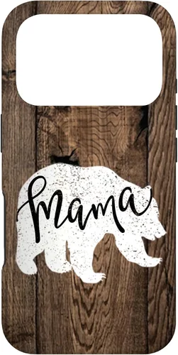 Vista 30 de Woodgrain Rustic Farmhouse Shiplap Brown Wooden Mama Bear Case for iPhone 17