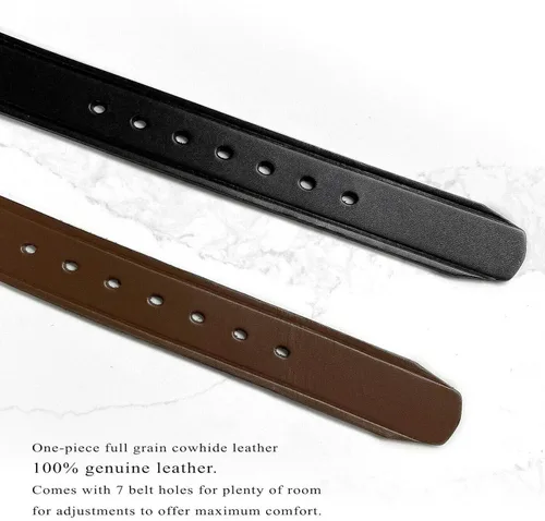 Vista 6 de BS1303 - Cinturón de trabajo de uniforme resistente, cuero de grano completo, estilo casual, 1.772in de ancho