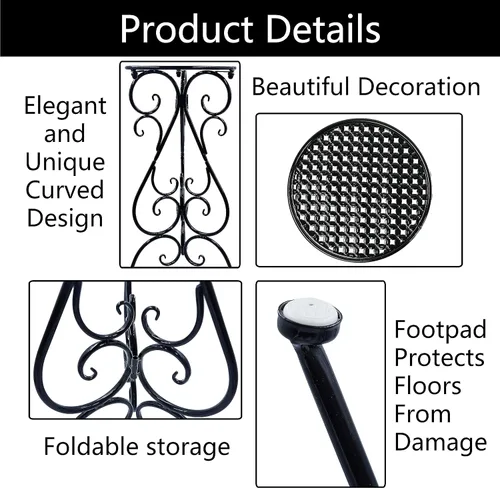 Vista 4 de NAKUPE Soporte de metal para plantas para interiores y exteriores, soportes para macetas individuales de 22.5 pulgadas de alto, soporte de pedestal