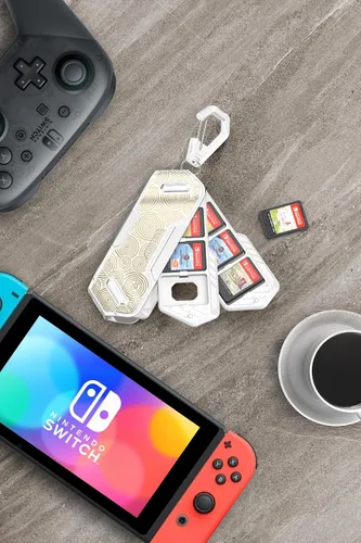 Vista 15 de Mumba 12 Game Card Case Holder for Nintendo Switch Game Cards, Portable and Exquisite Protective Hard Shell with 4 Layer Rotatable Holder for