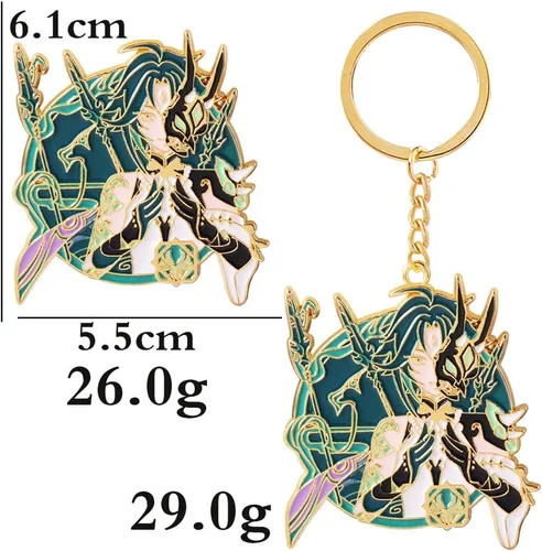 Vista 2 de SONGCHANGJEWELRY Genshin-I HuTao Cosplay Keychains Anime Figure Chain Gifts for Boys Girls on Birthday