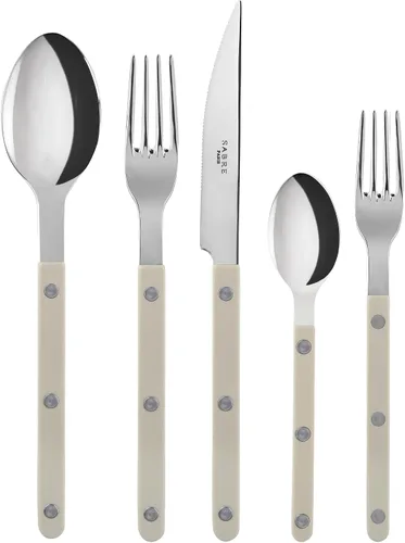 Vista 18 de SABRE PARIS - Juego de cubiertos de 5 piezas - Colección Bistrot - Cuchillo, tenedor, cuchara de sopa, cucharadita y tenedor de postre - Acero
