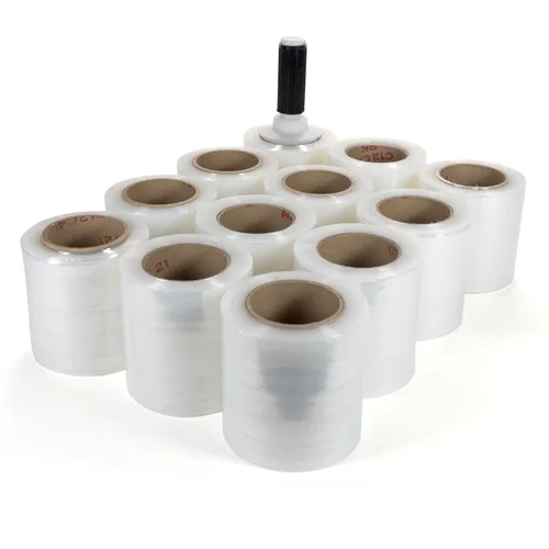 Vista 17 de IDL Packaging Mini rollo elástico de 3 pulgadas, 700 pies, calibre 120 (paquete de 2) con un mango de plástico incluido – Envoltura de plástico