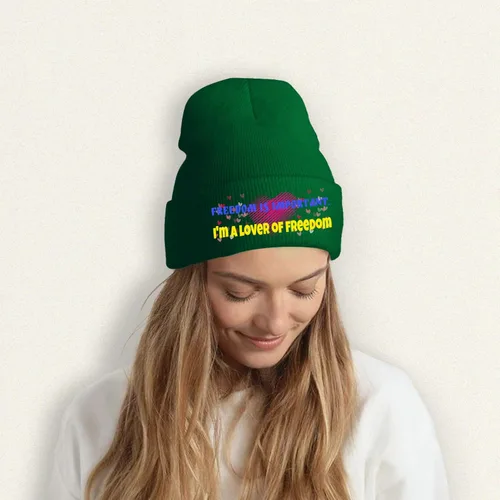 Vista 2 de Gorros de punto personalizados de invierno para añadir diseño con tu propio textologotipoimagen, regalos para padre, amante, amigo, Blackishgreen 0