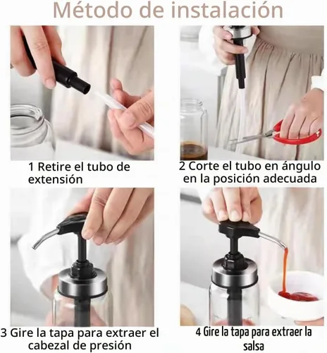 Vista 6 de Juego de botellas exprimibles para salsa, sin goteo, dispensador grande de aceite de oliva de 17 onzas, botella de salsa de tomate y aderezo
