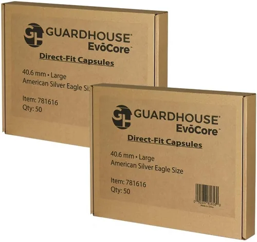 Vista 2 de Cápsulas de monedas American Gold Eagle de ajuste directo de 1 onza – Paquete al por menor de 10 1 Oz Oro