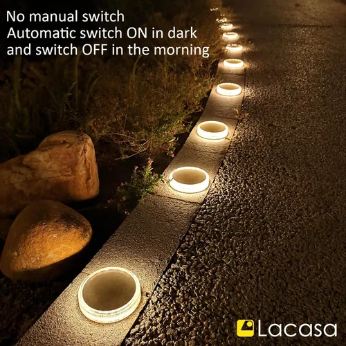 Vista 5 de Lacasa Luces solares de cubierta, 1 paquete de luz para pasarela de entrada