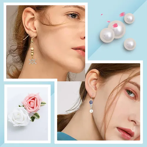 Vista 7 de BENBO - 1200 alfileres para la fabricación de joyas, 1200 unidades, 3 colores, alfileres de ojos abiertos, mezcla de hallazgos de joyería, bucles