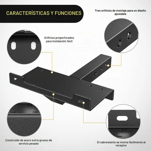 Vista 4 de Nilight Placa de Montaje Universal para Cabrestante de Enganche de Remolque 10 x 4 1/2 Soporte de Cabrestante Montaje de Cabrestante Receptor